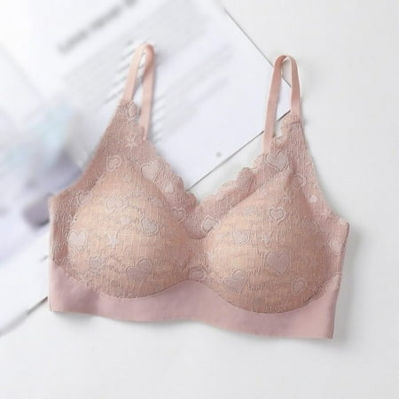 

[BRAND] CLEARANCE!Lace Brassiere Push Up Wireless Bra Comfortable Bralette With Latex Pad Breathable Seamless Lingerie