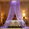 thumbnail image 1 of Bed Canopy, Princess Bed Curtain Net for Single to King Size,Bedroom Decoration of Round Lace Dome with Stainless Steel Hook Mosquito Net Quick Easy Installation, 1 of 9