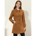 thumbnail image 2 of INSPIRE CHIC Manteau Caban Trench d'Hiver pour Femme à Col Peter Pan Brun TP, 2 of 6