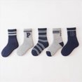 thumbnail image 2 of NOLDARES Unisex Kids Toddler Calf Socks, Thick Warm for Boys Girls Winter Outdoor & Cold Home Floors 5-Pairs, 2 of 9