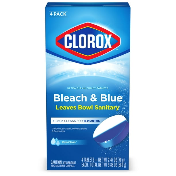 Clorox Ultra Clean Toilet Tablets Bleach & Blue, Rain Clean Scent 2.