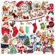 thumbnail image 4 of 50 Pcs Autocollants De Dcoration De Nol - Mignons, Autocollants Impermables Cadeaux Pour Enfants Valise Bureau Carnet De Notes Fentre Porte Carte, 4 of 5