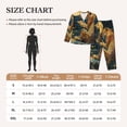 thumbnail image 4 of Salouo Leopard Reading Tarot Cards Pattern Women's Pajamas Set Long Sleeve Button Down Sleepwear Soft Pj Lounge Sets for women 2 Piece Pjs Set with Long Pants-Large, 4 of 7