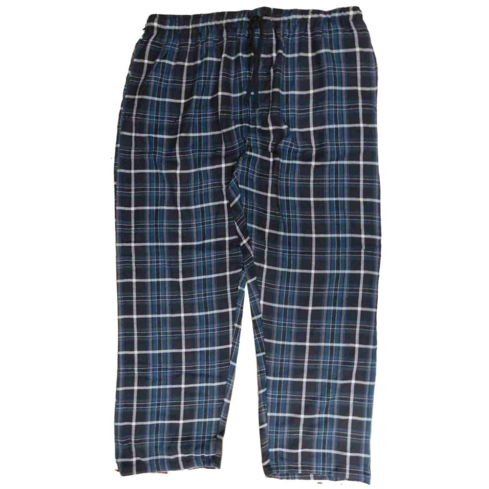 Northcrest - Northcrest Mens Black/Blue Plaid Flannel Lounge Pants ...