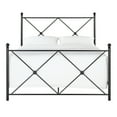 thumbnail image 5 of Weston Home Harrisburg Black Metal Queen Bed with Double x Headboard Design, 5 of 8