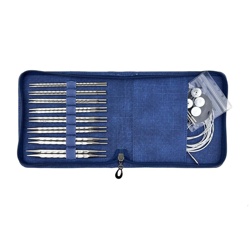 SIEYIO Circular Knitting Needle Set Short Square Knitting Needle Interchangeable Circular Needle Size 3.5mm-8.0mm Knitting Tool