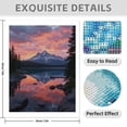 thumbnail image 3 of Diamond Art Kit for Adults, Sunset Mountain Lake Reflection Diamond Painting for Adults Beginners, 5D DIY Diamond Art Painting Kits, Colorful Diamond Painting Craft for Home Decor 12x16, 3 of 7