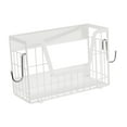 thumbnail image 3 of Cesta lateral para refrigerador con ganchos para organizar condimentos, plegable, de metal. Blanco, 3 of 9