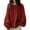 Red #2, variant on KDDYLITQ Womens Drop Shoulder Split Hem Tops Crewneck Lantern Long Sleeve Ribbed Kni Sweater Solid Color Casual Pullover Sweater Knitting Soft Fashion Clothes Black 2XL