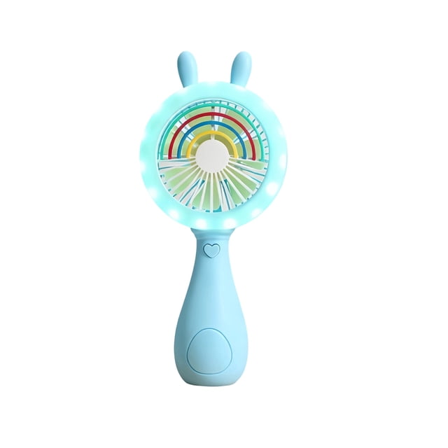 ICQOVD Portable Fan Rabbit Shape Handheld Led Fan Usb Three Speed Adjustable Angle Portable Cooling Fan