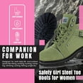 thumbnail image 4 of Steel Toe Boots for Women - Moss - 7M | Waterproof Women's Fusion Work Boots | Leather Work Boots | Rugged Goodyear Welt Construction | Oil Resistant Outsoles & Cushioned Insoles, 4 of 7