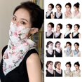 thumbnail image 3 of Women Sun Protection Veil Triangle Print Scarf UV Protection Breathable Mask, 3 of 8