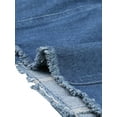 thumbnail image 5 of Unique Bargains Women's Plus Washed Ripped Cropped Frayed Casual Denim Outerwear Jacket 2X Dark Blue, 5 of 6