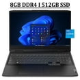 thumbnail image 1 of Lenovo Ideapad 3i 15 Gaming Laptop 15.6" FHD IPS 120Hz Anti-glare Display 12th Gen Intel 12-Core i5-12500H Processor 8GB DDR4 512GB SSD NVIDIA GeForce RTX 3050 4GB Backlit Nahimic HDMI Win11 Black, 1 of 7