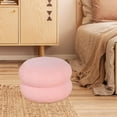 thumbnail image 1 of Elodie Round Footstool Foot Rest Vanity Chair Stool Leisure Stool Sturdy with Padded Pink, 1 of 8