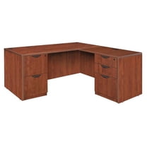 Regency  60 in. Legacy Double Full Pedestal L-Desk with 35 in. Legacy Return, Cherry
