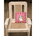 thumbnail image 2 of Hearts Love and Valentine's Day Dog Portrait Fabric Decorative Pillow, 2 of 4