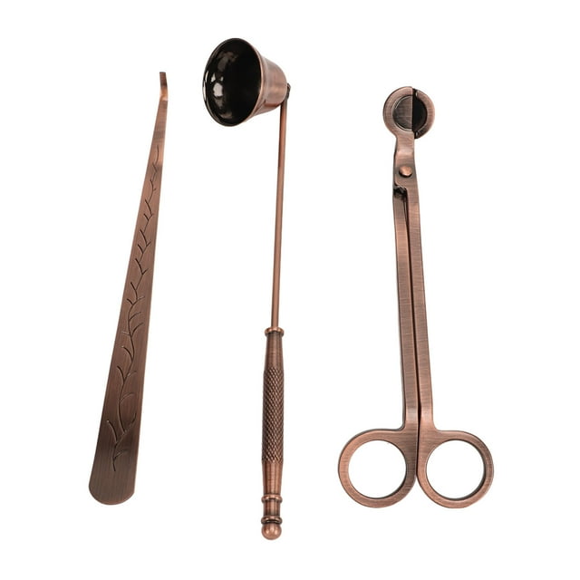 3pcs Candle Accessory Set Stainless Steel Care Kit 3 in 1 Bronze Scented Candles Trimmer Set