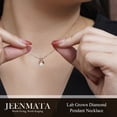 thumbnail image 6 of JeenMata X-Shaped Round Cut Lab Grown Diamond Pendant Necklace in 18K Rose Gold Plating for Women, 6 of 8
