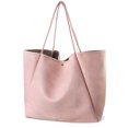 thumbnail image 1 of Bolso HOXIS Oversize de piel sintética para mujer, color rosa, 1 of 7