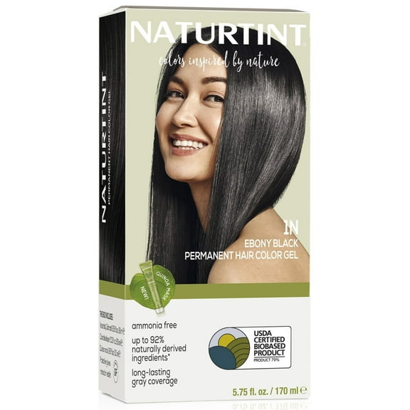 Naturtint 1N Ebony Black Permanent Hair Color, 1 Pack (Packaging May Vary)