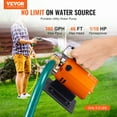 thumbnail image 2 of Water Transfer Removal Pump Portable Utility Pump 120V 360 GPH 1/10HP Hose, 2 of 9