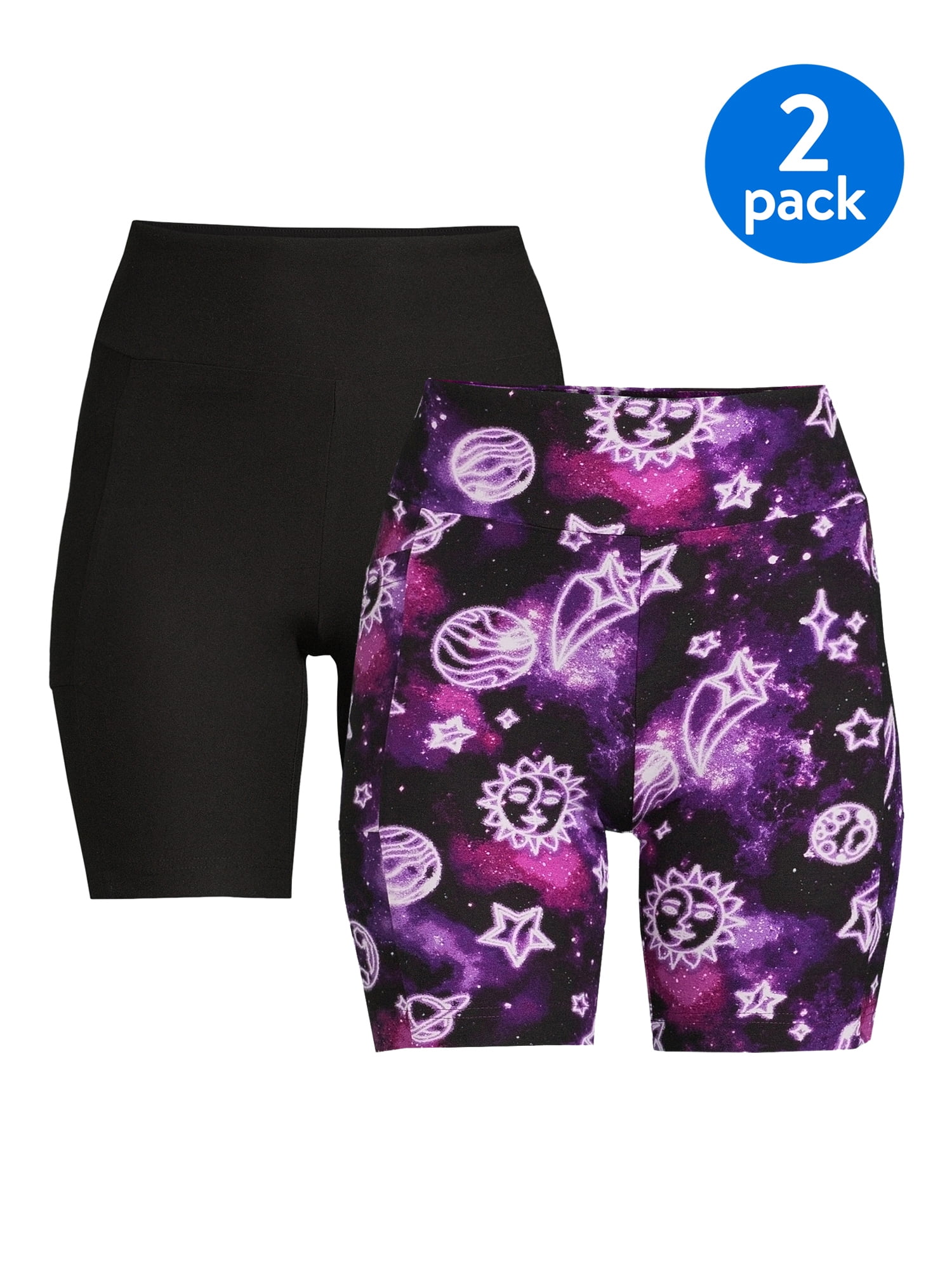 No Boundaries Juniors' Bike Shorts, 2-Pack - Walmart.com