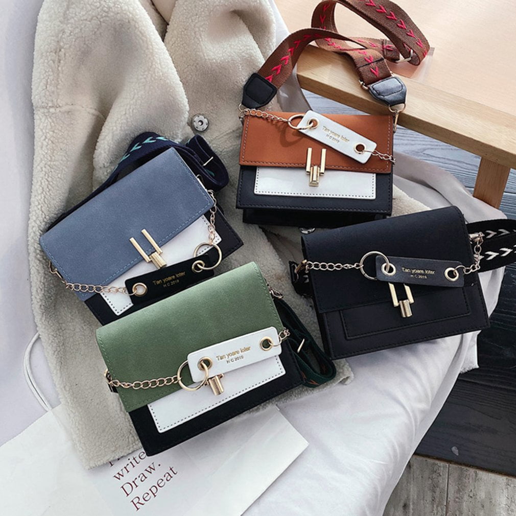 Mini Handbags Women Fashion Ins Ultra Fire Retro Wide Shoulder Strap Messenger Bag Purse Crossbody Bags