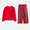 Brilliant red, variant on Wonder Nation Boys' Waffle Top and Flannel Pants Sleep Set, 2-Piece, Sizes 4-18