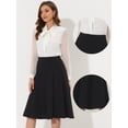 thumbnail image 2 of Falda acampanada Allegra K de cintura alta para mujer debajo de la rodilla Negro XL, 2 of 4
