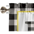 thumbnail image 2 of Kitchen Curtains and Valance Set Tier Curtains Summer Lemon Black and White Buffalo Plaid Semi Sheer Curtains for Living Room, Rod Pocket Tiers and Valances for Windows, 3 Piece Set, 2 of 2