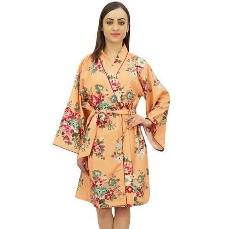 

Bimba Women s Bridesmaid Short Kimono Robe Floral Printed Nightwear Wrap - 12