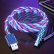 thumbnail image 2 of Cable de carga rápida giratorio con luces fluidas: carga rápida, brillo nocturno, 3A, cable de datos giratorio con luces que fluyen, fresco y brillante, 2 of 4