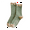 Green, variant on Women Retro Floral Cotton Socks Mid Tube Breathable Japanese Style