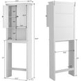 thumbnail image 6 of Legahome Bathroom Organizer Cabinet, Home Over-The-Toilet Storage with Adjustable Shelf and Open Shelf, Over Toilet Tall Bathroom Cabinet Heavy Duty Shutter Door Space Saver Storage Rack, White, 6 of 8
