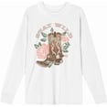 thumbnail image 4 of Vintage Country Stay Wild Adult White Crew Neck Long Sleeve Tee-Medium, 4 of 6
