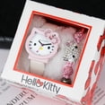 thumbnail image 4 of Recién llegado, relojes para niños de dibujos animados, reloj con correa de acero inoxidable, conjunto de pulsera de cristal rosa, regalo de cumpleaños, conjunto de reloj Hello Kitty, 4 of 4