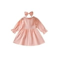 thumbnail image 3 of Diconna 2Pcs Toddler Kids Baby Girl Dress High-Waist Long Sleeve Button Down Ruffle A-Line Dresses Fall Clothes Set for Little Girl, 3 of 9