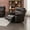 Grey, variant on Contemporary 3-Piece Faux Leather Upholstered Living Room Sofa Set, Sofa Loveseat & Chair, Black