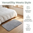 thumbnail image 4 of REGALWOVEN Shaggy Bathroom Rug, Ultra Thick Absorbent Plush Bath Mat, Non-Slip Soft Microfiber Carpet for Shower and Vanity Grey 24" x 16", 4 of 5