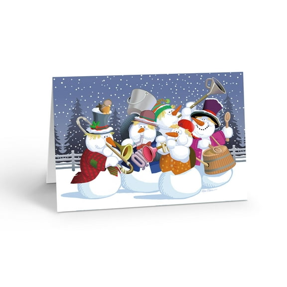 Muscial Snowmen - 18 Funny Christmas Cards and Envelopes - 20017