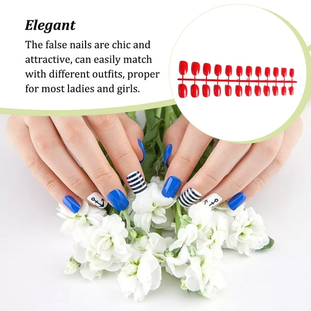Baohd Nail Art Delicate Removable Artificial Tips Extension Fingernails Fashion Wraps Manicure Tools Decoration for Girls Type 13 Type 28