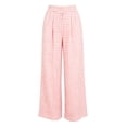 thumbnail image 5 of Maplenight Womens Plaid Pants Wide Leg Elastic High Waist Pleated Casual Pants Summer Vacation Office Trousers with Pockets, 5 of 6