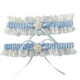 thumbnail image 2 of Ohufall White Garters For Bride 2 Pieces, Wedding Garter For Bride Elasticity Lace Garter, Wedding Garter Set For Bride, 2 of 2