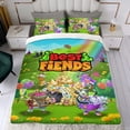 thumbnail image 4 of best fiends Themed Bed Sheet Set Three Piece Set 36x75 In ches Comfortable And Skin Friendly Unique Design Creating A Star Studded Night Home Gifts For Family Friends fans, 4 of 6