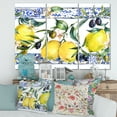 thumbnail image 2 of Geometrical Pattern of Lemon Ornament On Blue II 28 in x 36 in Painting Canvas Art Print, by Designart, 2 of 3