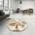 thumbnail image 4 of Ahgly Company Machine Washable Indoor Rectangle Abstract Light Copper Gold Area Rugs, 7' x 10', 4 of 7