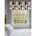 thumbnail image 3 of Orange Blue Geometric Curtain Valances for Windows, Vintage Ethnic Abstract Aesthetic Kitchen Valance Window Treatment, Light Filtering Block Curtains for Bathroom/Bedroom/Living Room 54'' x 18'', 3 of 9