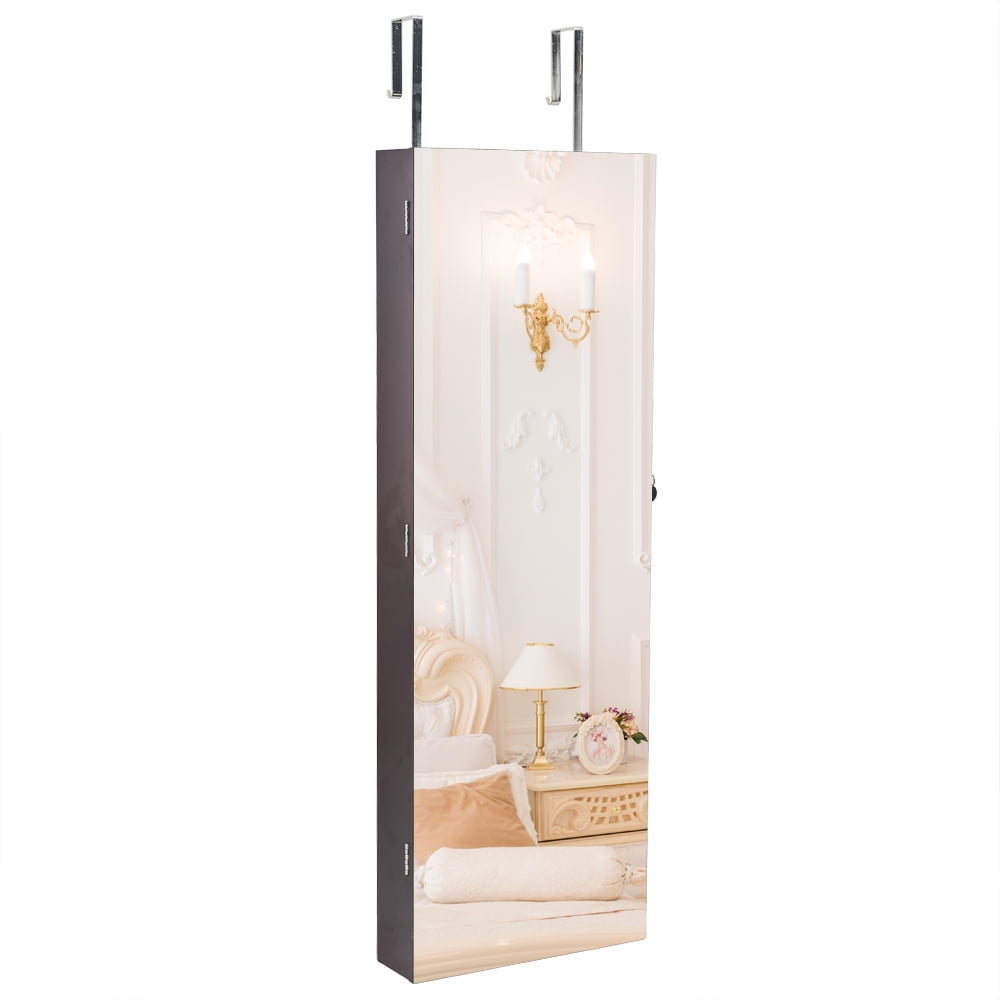5-Layer LED Mirror Cabinets, Full Mirror Wall Mounted Cabinets, Brush Holders with Inner Mirror