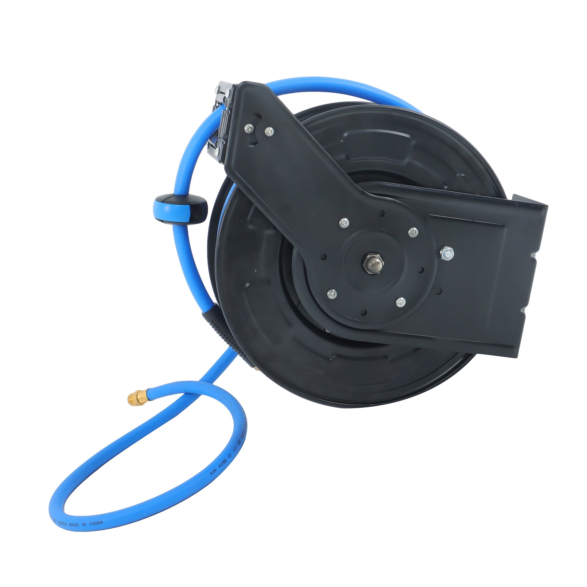 1/2" x 50' Max 300PSI Premium Rubber Hose, Heavy Duty Steel Air Hose Reel